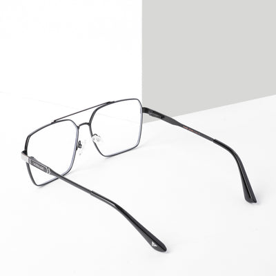 Voyage Exclusive Black & Silver Wayfarer Eyeglasses for Men & Women (VY221011MG5322-C3)