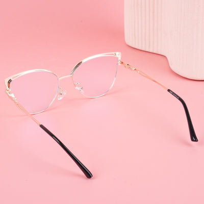 Voyage Glam Black & Golden Cateye Eyeglasses for Women (9853MG4418-C1)