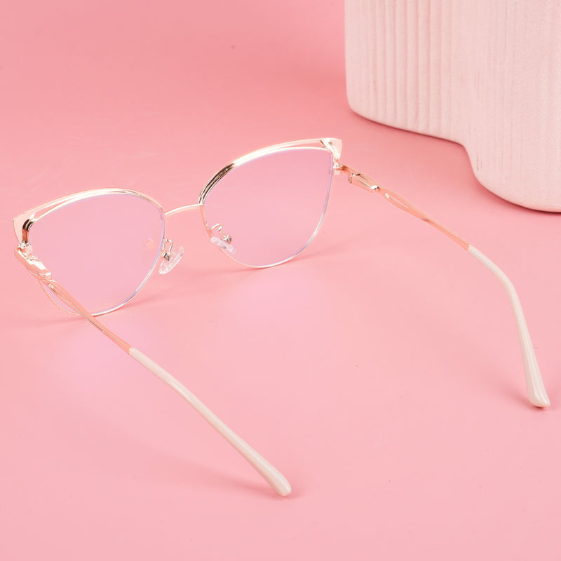 Voyage Glam Nude & Golden Cateye Eyeglasses for Women (9853MG4419-C5)
