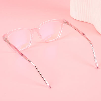 Goeye Glam Transparent Pink Cateye Acetate Eyeglasses for Women (174GE1755-C5)