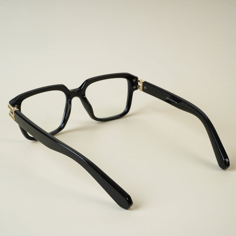 Voyage Shine Black Square Eyeglasses for Men & Women (82110MG4960-C1)