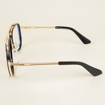 Voyage Black & Golden Wayfarer Eyeglasses for Men & Women (98081MG5275-C2)