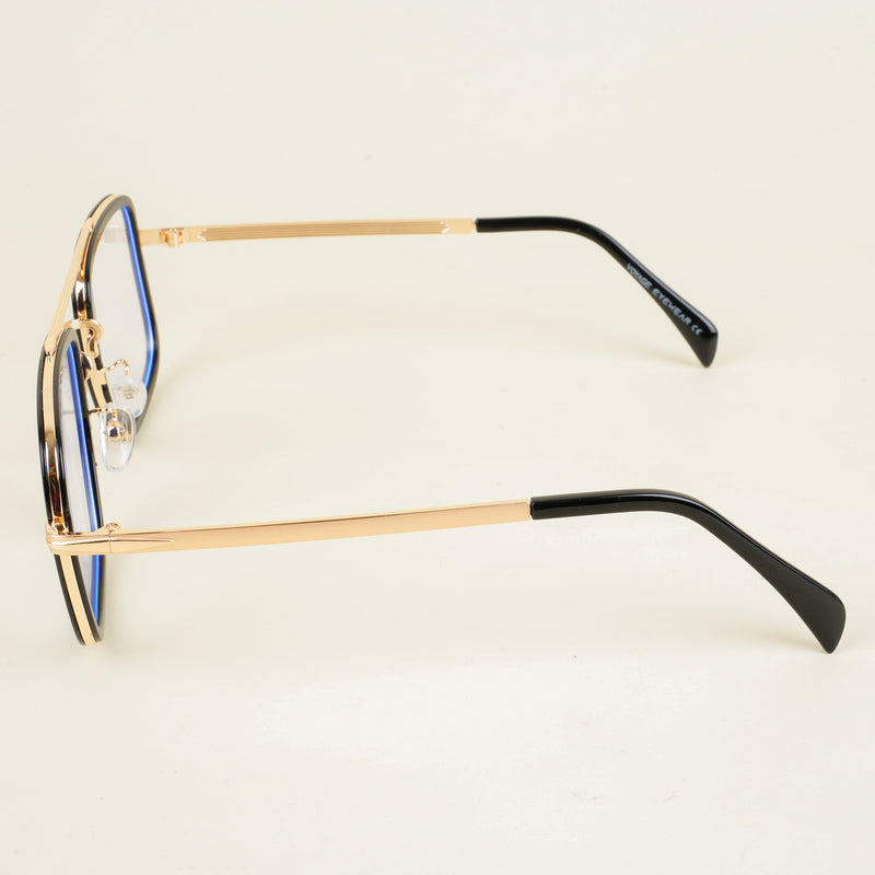 Voyage Black & Golden Wayfarer Eyeglasses for Men & Women (7002MG5265-C1)