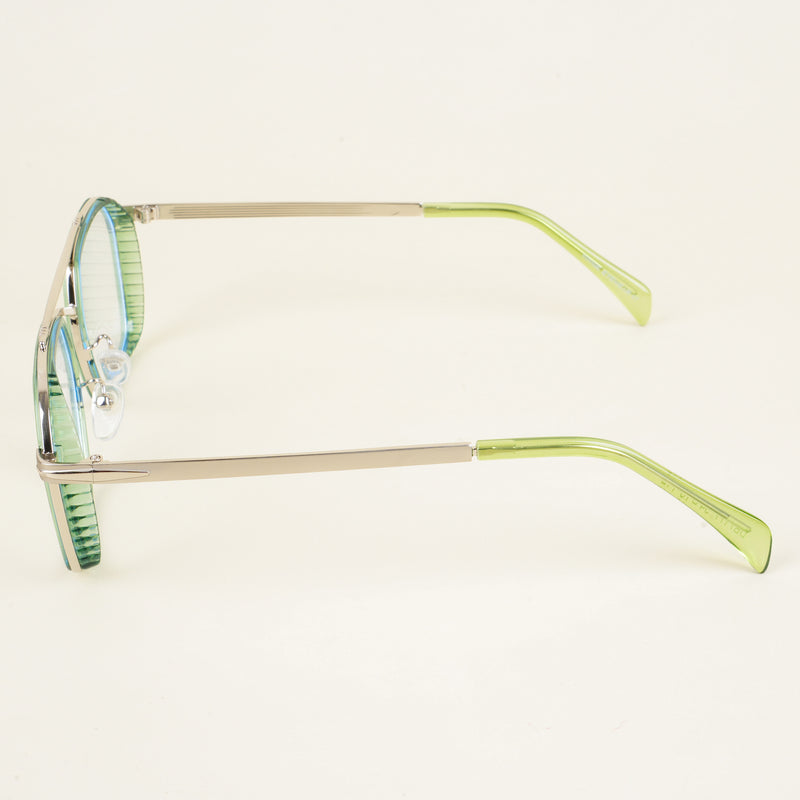 Voyage Green & Silver Wayfarer Eyeglasses for Men & Women (7177MG5270-C4)