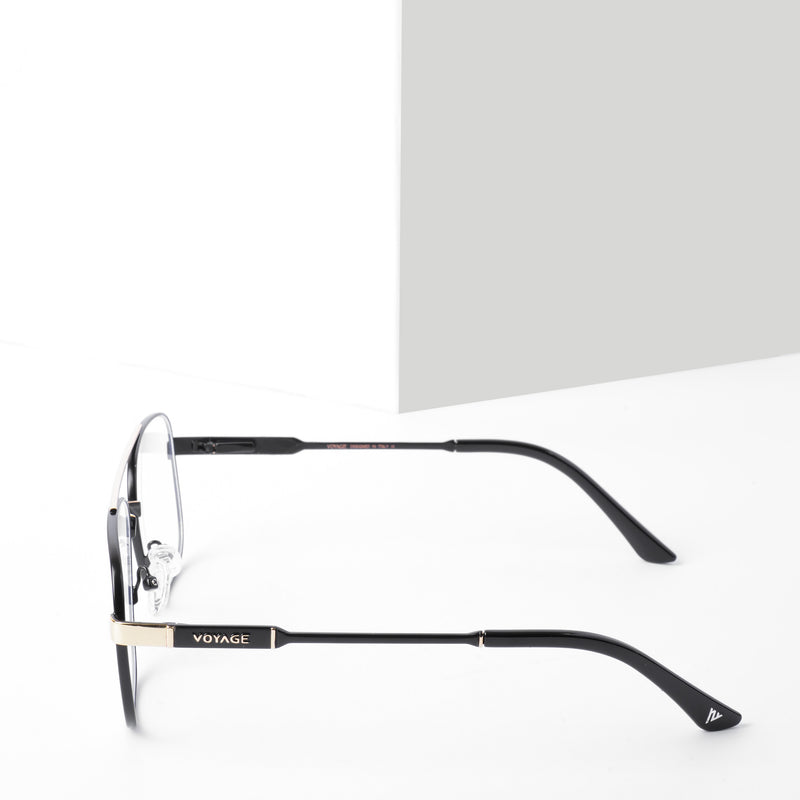 Voyage Exclusive Black & Golden Wayfarer Eyeglasses for Men & Women (VY221015MG5332-C1)