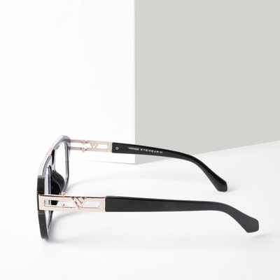 Voyage Exclusive Black & Golden Wayfarer Eyeglasses for Men & Women (LH095MG5389-C2)