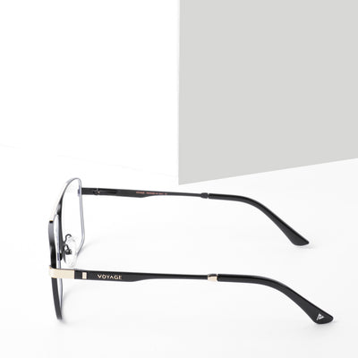 Voyage Exclusive Black & Golden Wayfarer Eyeglasses for Men & Women (VY221012MG5323-C1)