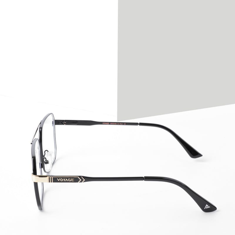 Voyage Exclusive Black & Golden Wayfarer Eyeglasses for Men & Women (VY221010MG5317-C1)