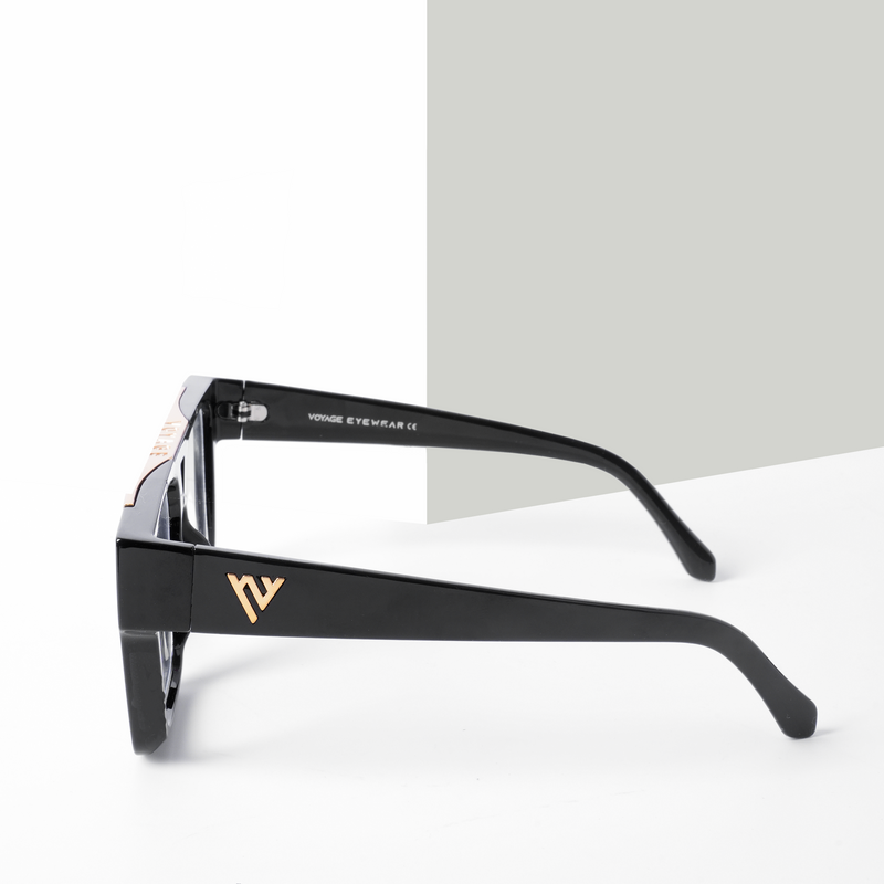 Voyage Exclusive Black & Golden Wayfarer Eyeglasses for Men & Women (1502MG5406-C1)