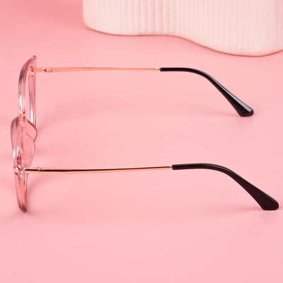 Voyage Glam Pink Black & Golden Cateye Eyeglasses for Women (9039MG5226-C4)