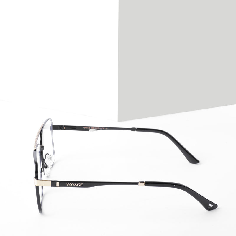 Voyage Exclusive Black & Golden Wayfarer Eyeglasses for Men & Women (VY221013MG5326-C1)