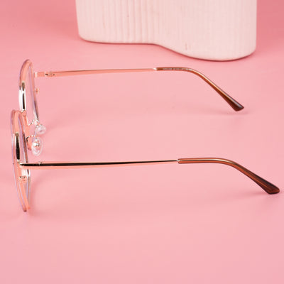 Voyage Glam Golden & Transparent Cateye Eyeglasses for Women (TR3010MG5142-C3)