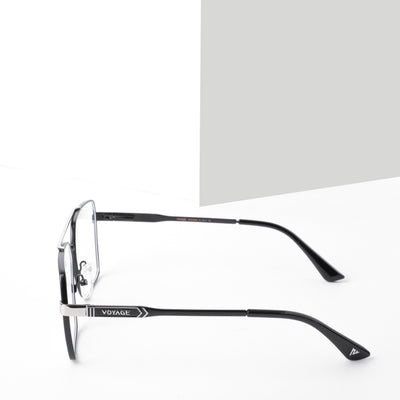 Voyage Exclusive Black & Silver Wayfarer Eyeglasses for Men & Women (VY221011MG5322-C3)