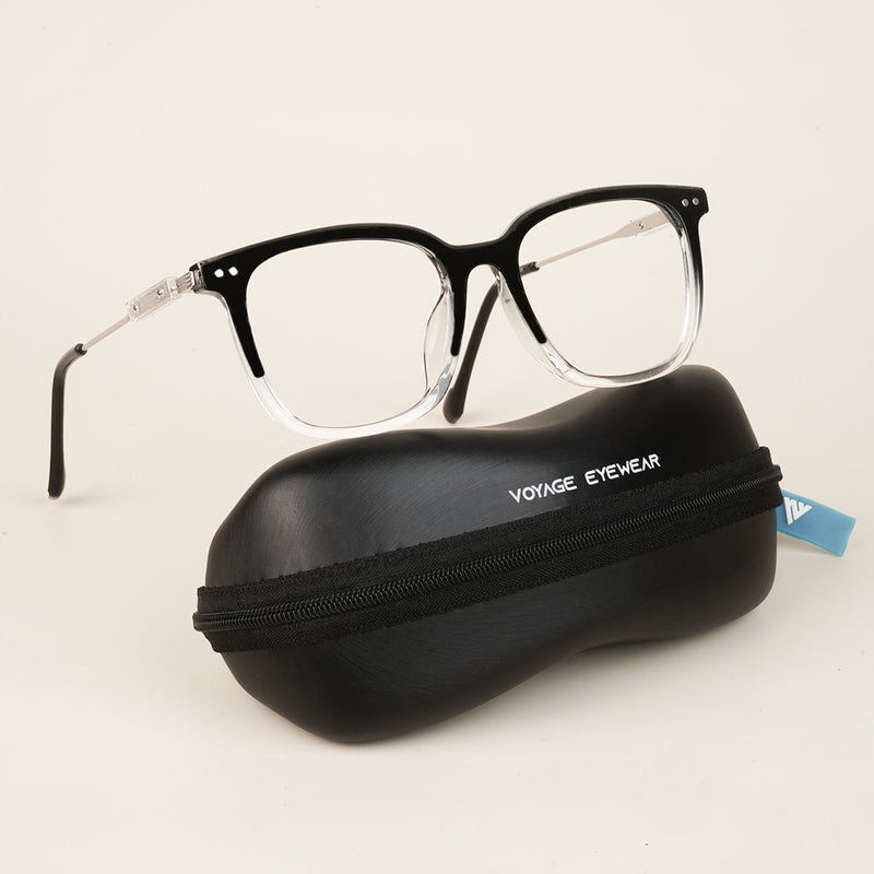 Voyage Black & Clear Square Eyeglasses for Men & Women (TR83022MG3864-C2)