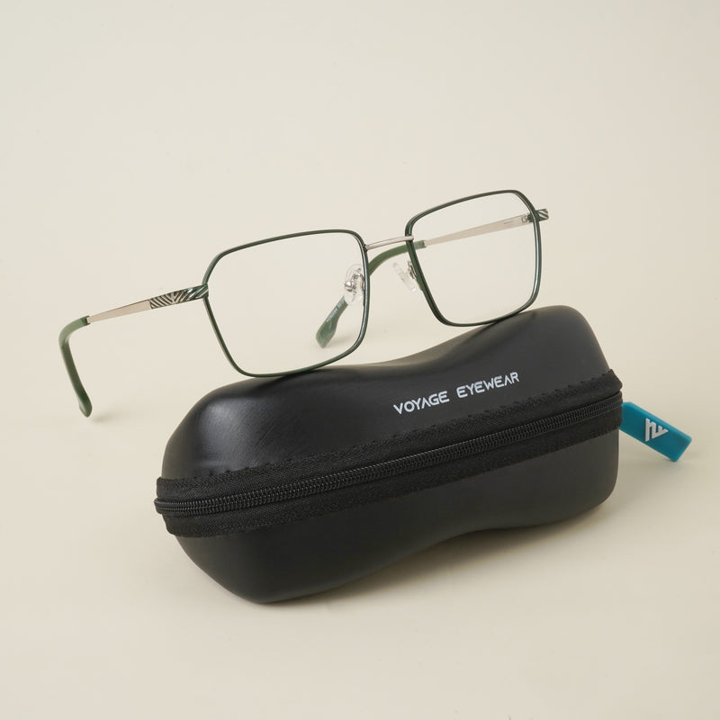 Voyage Green Rectangle Eyeglasses for Men & Women (YC82054MG4638-C4)