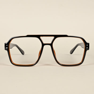 Goeye Retro Black & Brown Wayfarer Eyeglasses for Men & Women (MA992101GE1392-C6)