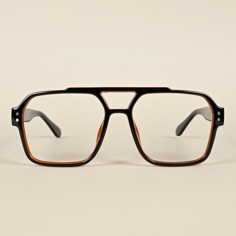 Goeye Retro Black & Brown Wayfarer Eyeglasses for Men & Women (MA992101GE1392-C6)