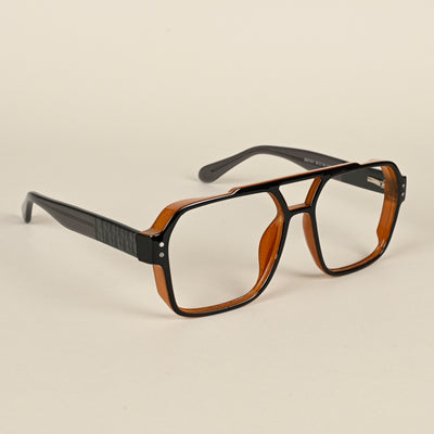 Goeye Retro Black & Brown Wayfarer Eyeglasses for Men & Women (MA992101GE1392-C6)