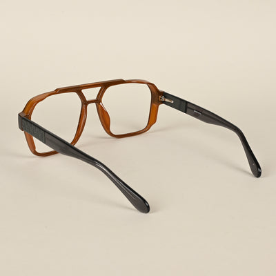 Goeye Retro Black & Brown Wayfarer Eyeglasses for Men & Women (MA992101GE1392-C6)