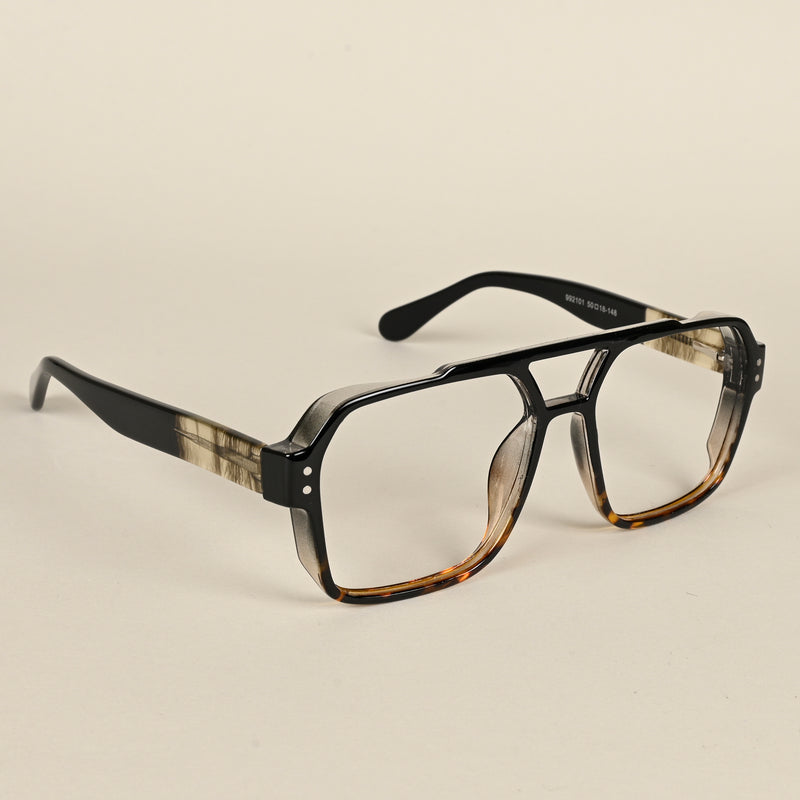 Goeye Retro Black & Brown Wayfarer Eyeglasses for Men & Women (MA992101GE1395-C9)