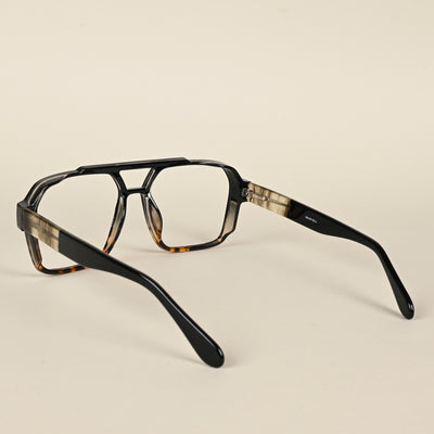 Goeye Retro Black & Brown Wayfarer Eyeglasses for Men & Women (MA992101GE1395-C9)