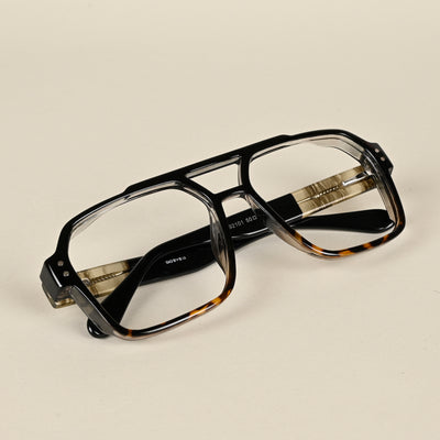 Goeye Retro Black & Brown Wayfarer Eyeglasses for Men & Women (MA992101GE1395-C9)