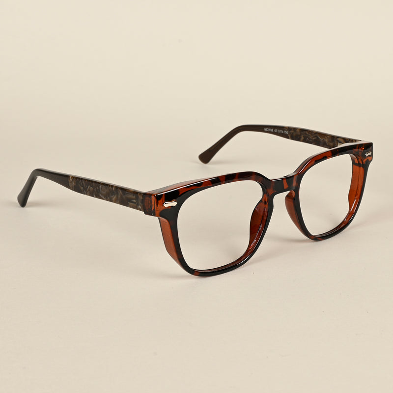 Goeye Retro Demi Brown Square Eyeglasses for Men & Women (MA992108GE1459-C8)