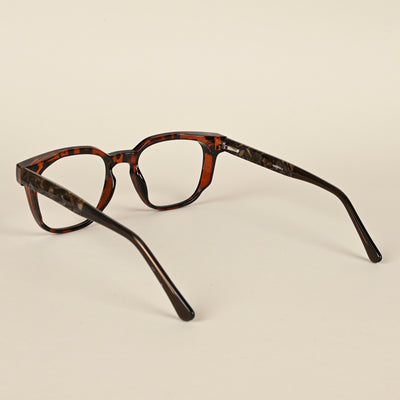 Goeye Retro Demi Brown Square Eyeglasses for Men & Women (MA992108GE1459-C8)