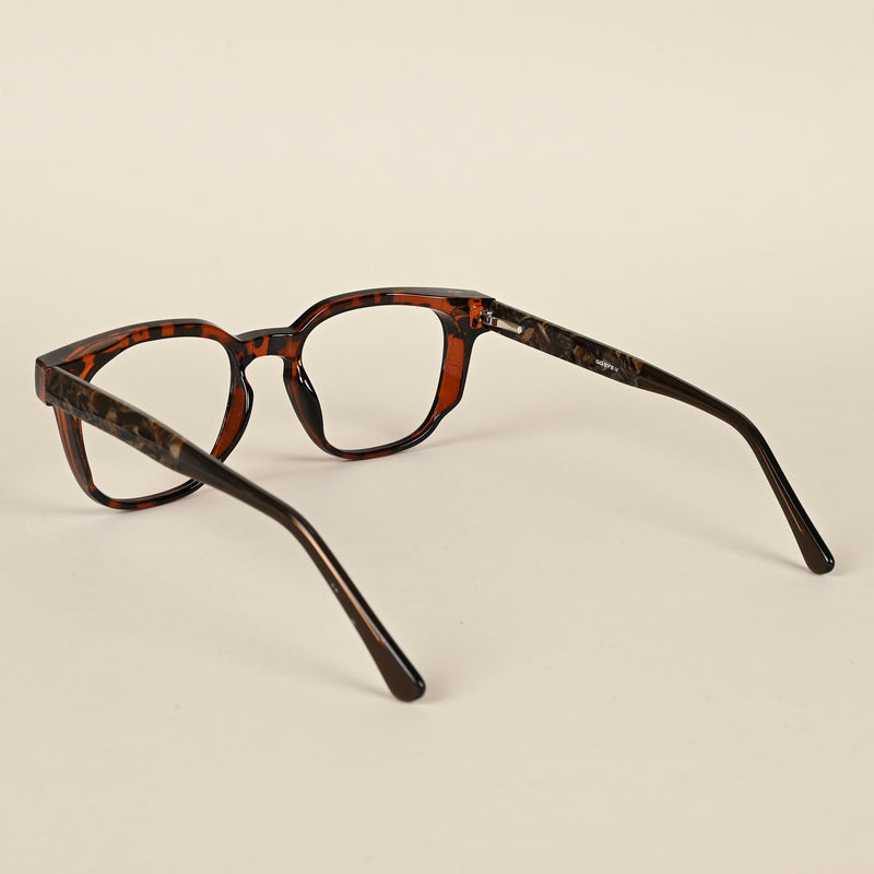 Goeye Retro Demi Brown Square Eyeglasses for Men & Women (MA992108GE1459-C8)