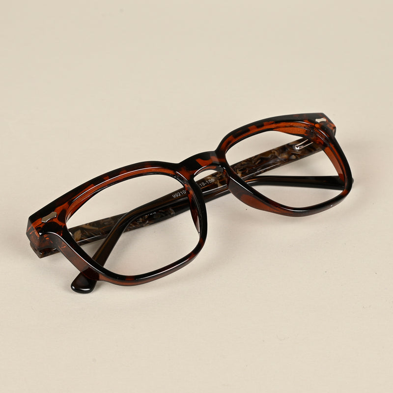 Goeye Retro Demi Brown Square Eyeglasses for Men & Women (MA992108GE1459-C8)