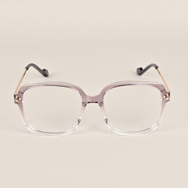 Voyage Glam Purple & Clear Oversize Eyeglasses for Men & Women (TR83027MG3851-C2)