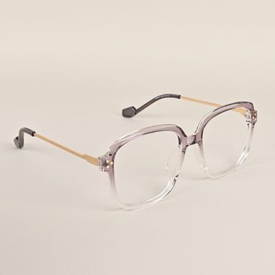 Voyage Glam Purple & Clear Oversize Eyeglasses for Men & Women (TR83027MG3851-C2)