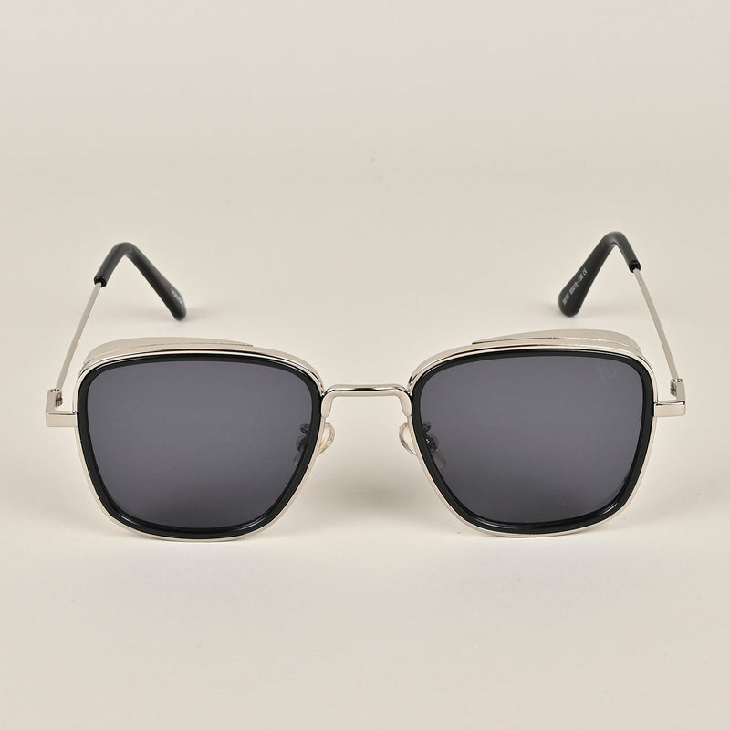 Voyage Black-Silver Retro Square Sunglasses MG2970