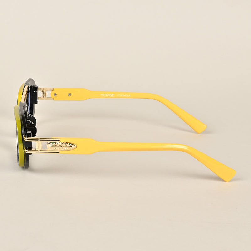 Voyage Goat Black & Yellow Oval Eyeglasses for Men & Women (7255MG3928-C3)