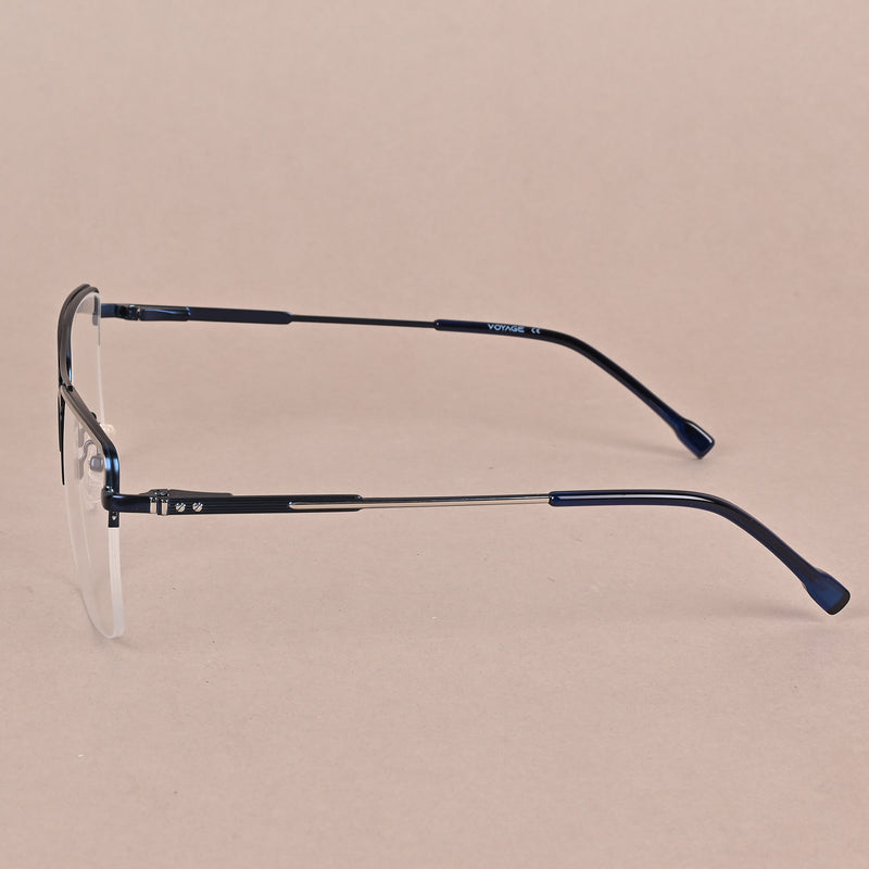 Voyage Silver & Blue Half Rim Square Eyeglasses for Men & Women (VG22044GE954-C3)