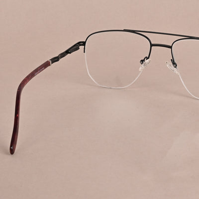 Voyage Black Half Rim Wayfarer Eyeglasses for Men & Women (VG22036GE911-C1)