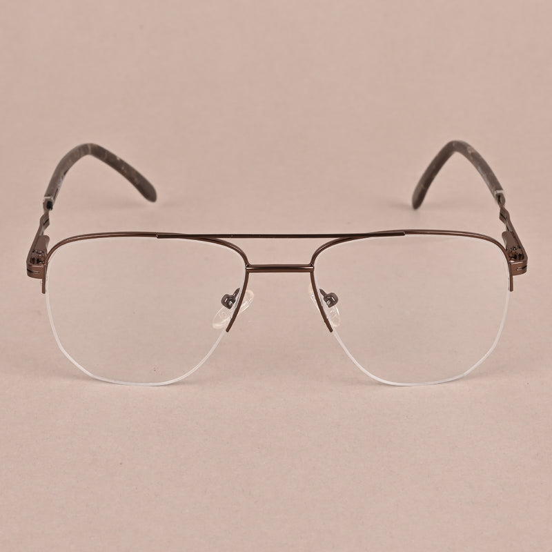 Voyage Brown Half Rim Wayfarer Eyeglasses for Men & Women (VG22036GE913-C2)