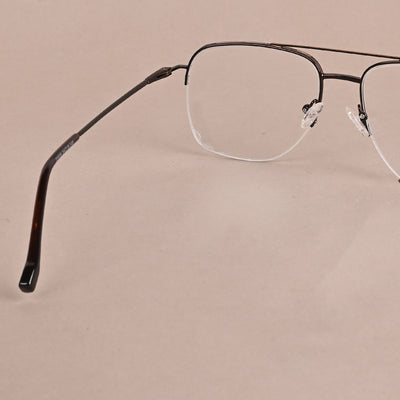 Voyage Brown Half Rim Wayfarer Eyeglasses for Men & Women (VG22039GE1003-C3)