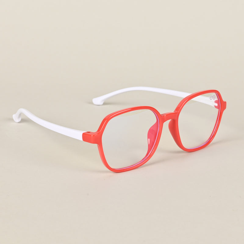 Goeye Red Hexagon Eyeglasses for Kids (Girls & Boys - 8802GE1279-C4)