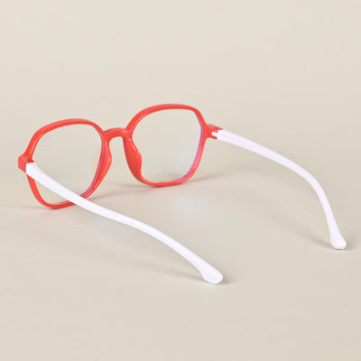 Goeye Red Hexagon Eyeglasses for Kids (Girls & Boys - 8802GE1279-C4)