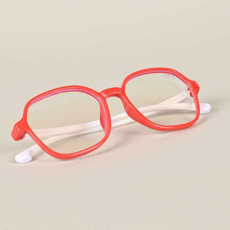 Goeye Red Hexagon Eyeglasses for Kids (Girls & Boys - 8802GE1279-C4)